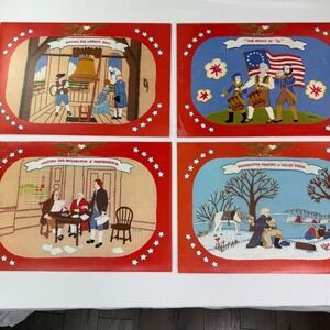 Vintage Bright of America Bicentennial Placemats Set of 4 Reversible 1776-1976